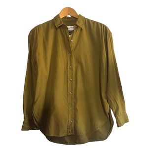 Universal Thread 100% Cotton Button Down Oversized Fit XS Olive Green